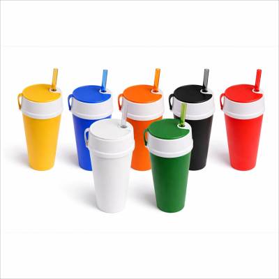 Copo Plástico com Tampa Porta Snacks 550ml