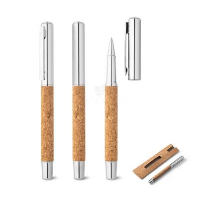 Roller com corpo em aço inox reciclado e cortiça Personalizado